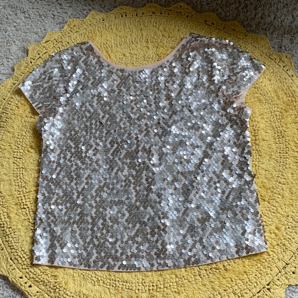XXS express sequin sparkly crop top with low back